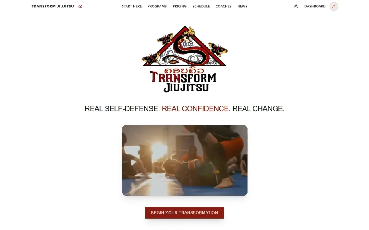 Screenshot of TransformBJJ.com