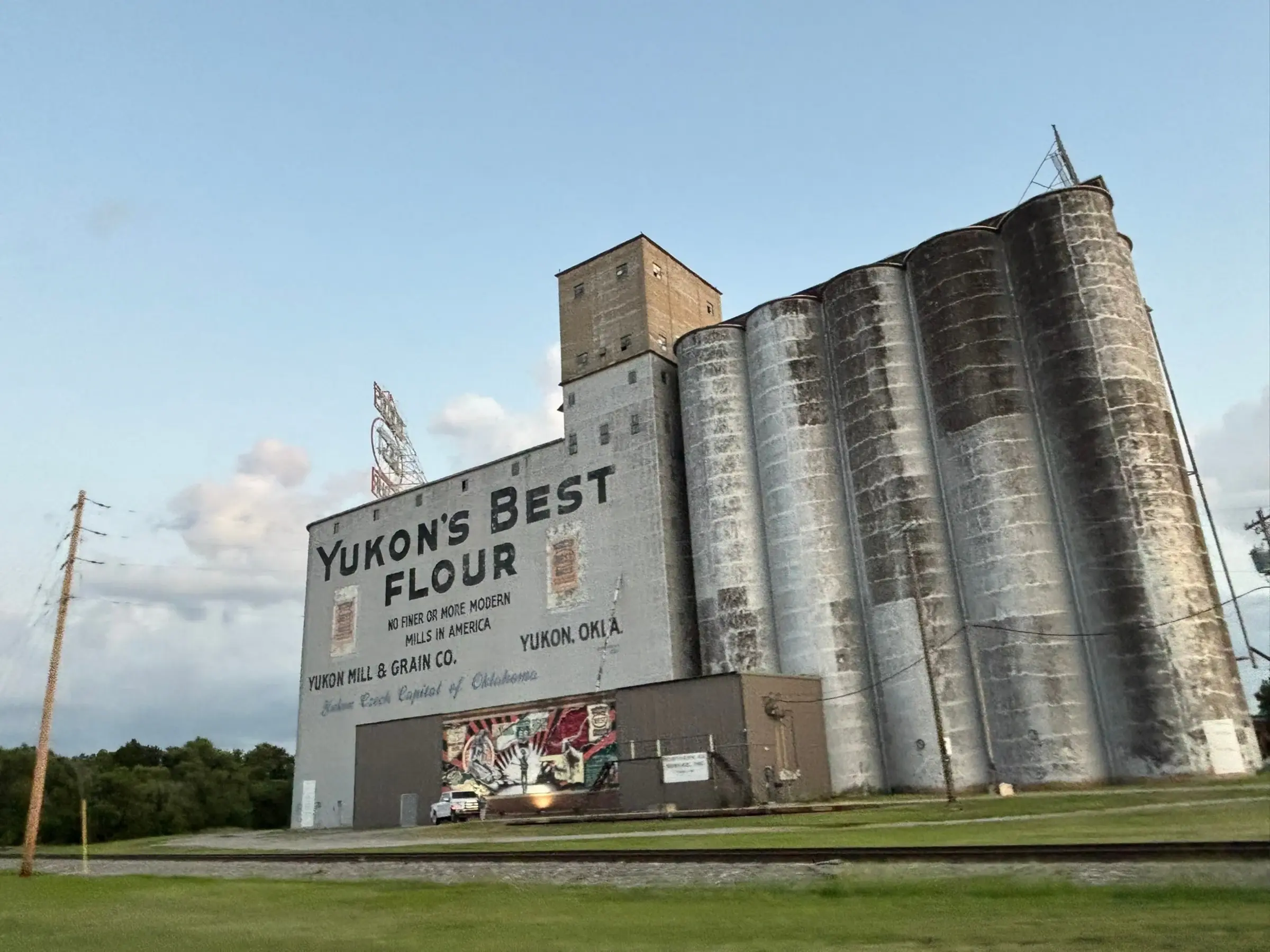 Historic Yukon flour mill and grain elevators
